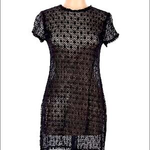 Scott McClintock Vintage Black Lace Dress Sz 8 VTG Boho